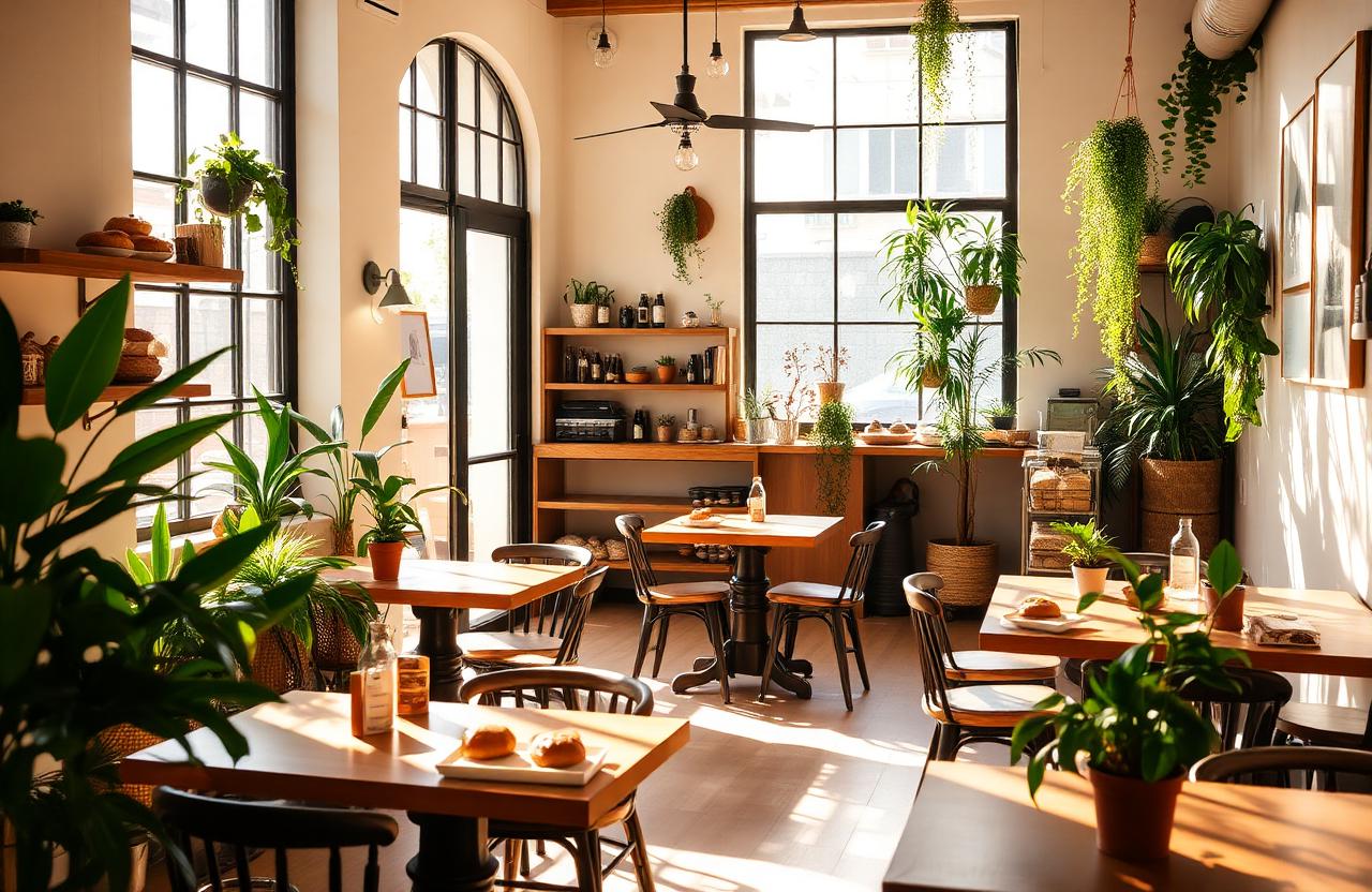 Nosso café aconchegante com luz natural