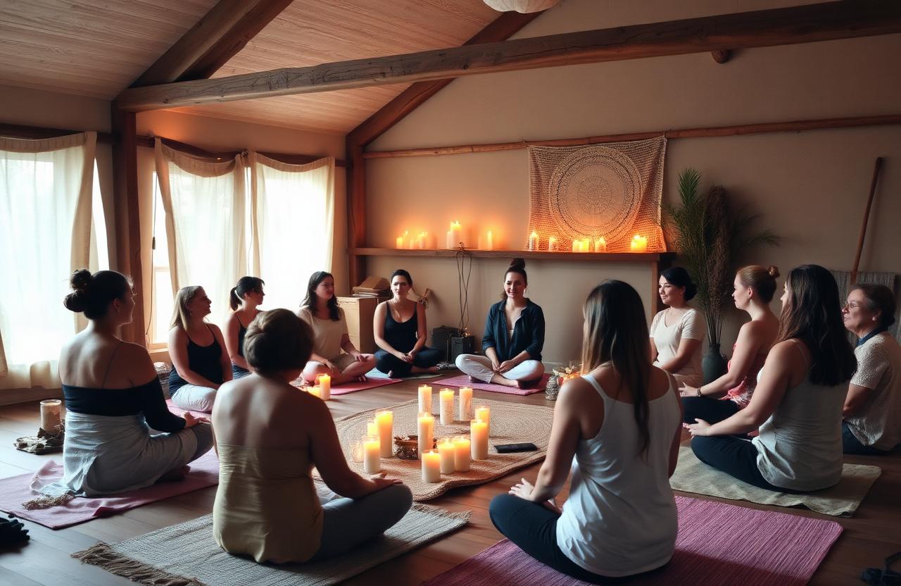Círculo de respiração e meditação
